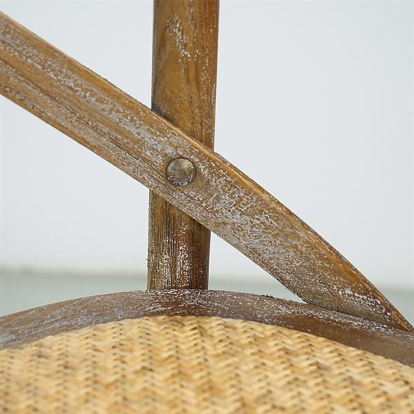 Set 2 sedie in legno schienale incrociato e seduta in rattan naturale – Cross
