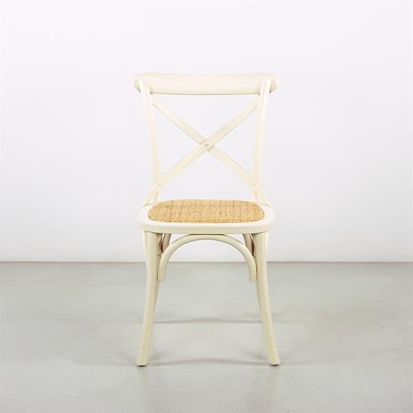Sedie sala da pranzo in legno e rattan stile shabby avorio - Cross