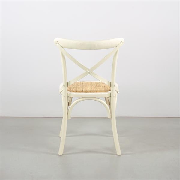Sedie sala da pranzo in legno e rattan stile shabby avorio - Cross