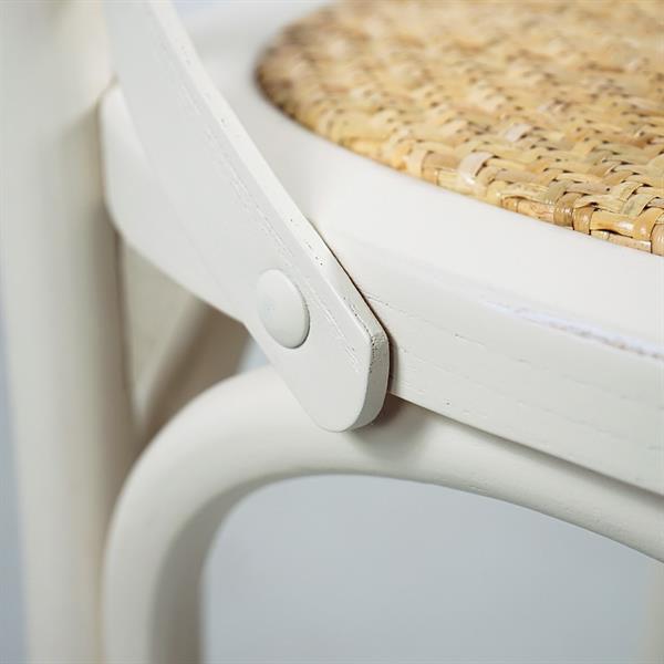 Sedie sala da pranzo in legno e rattan stile shabby avorio - Cross