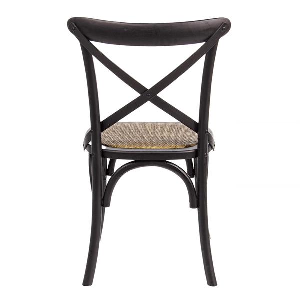 Sedie bistrot o sala da pranzo in legno nero e rattan - Cross