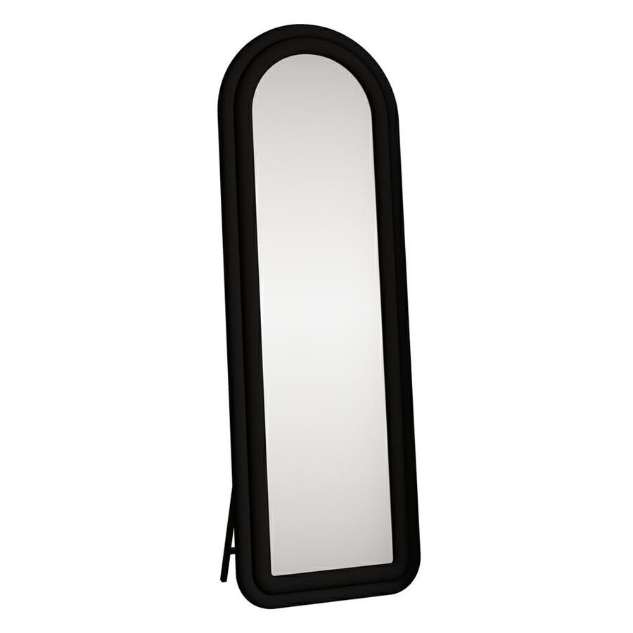 Specchio arco da terra o parete nero 55x165 cm con cornice in velluto – Archer