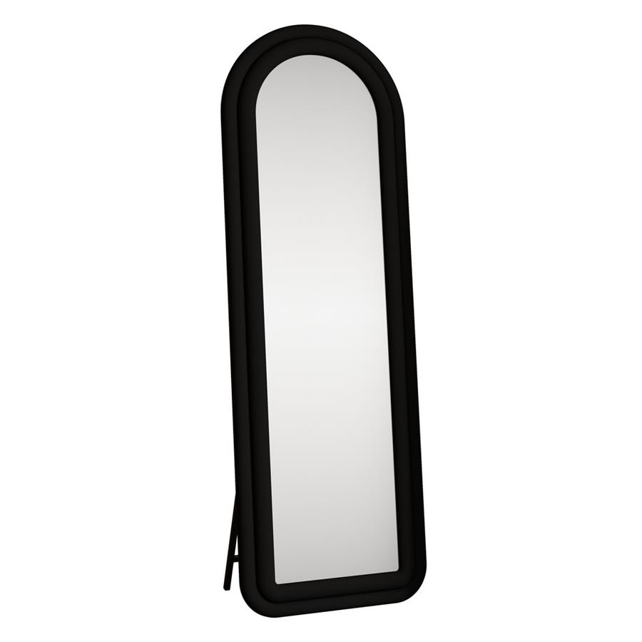 Specchio arco da terra o parete nero 55x165 cm con cornice in velluto – Archer