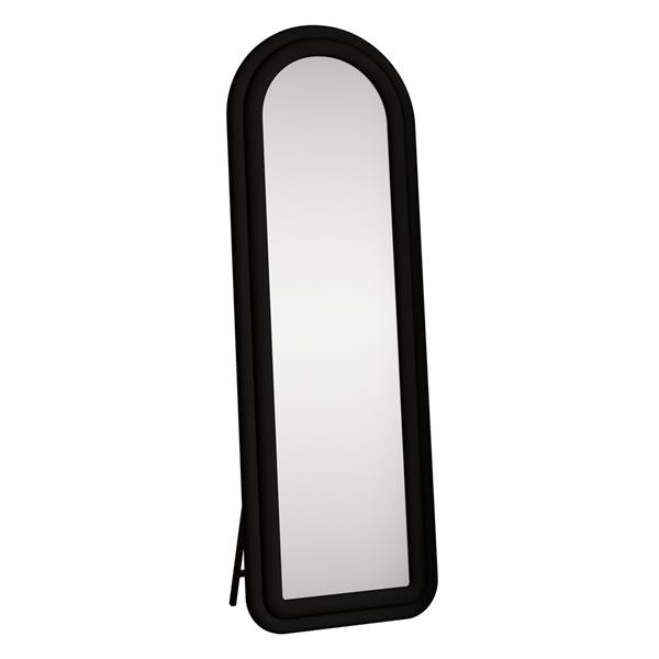 Specchio arco da terra o parete nero 55x165 cm con cornice in velluto – Archer