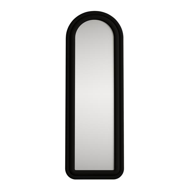 Specchio arco da terra o parete nero 55x165 cm con cornice in velluto – Archer