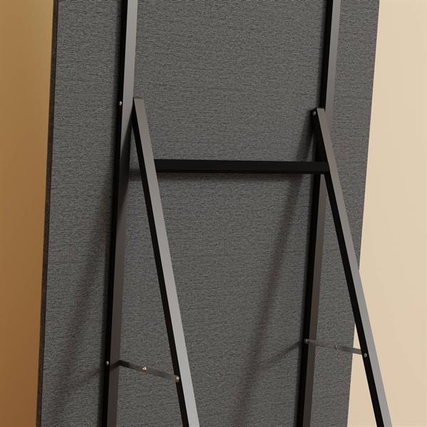 Specchio arco da terra o parete nero 55x165 cm con cornice in velluto – Archer