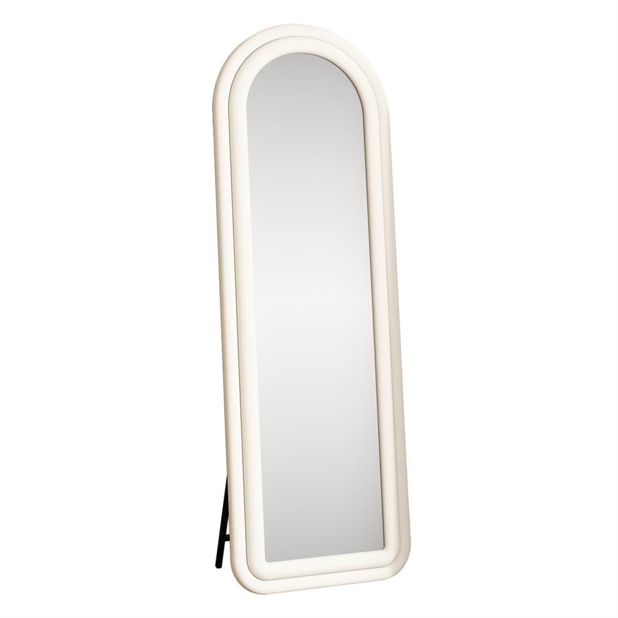 Specchio arco da terra o parete bianco 55x165 cm con cornice in velluto – Archer