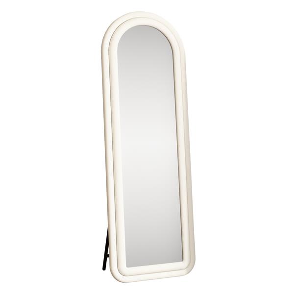Specchio arco da terra o parete bianco 55x165 cm con cornice in velluto – Archer