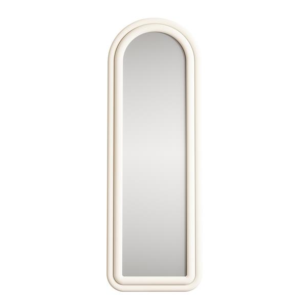 Specchio arco da terra o parete bianco 55x165 cm con cornice in velluto – Archer