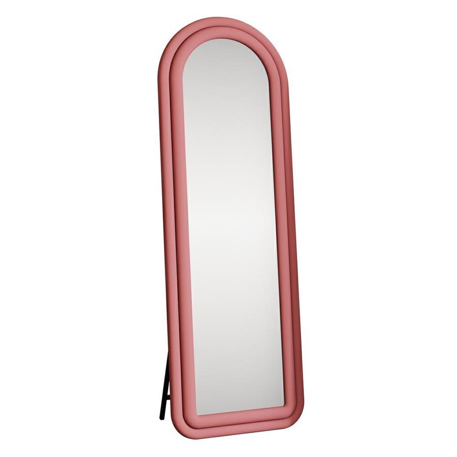 Specchio arco da terra o parete rosa 55x165 cm con cornice in velluto – Archer