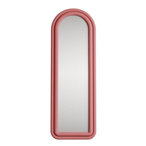 Specchio arco da terra o parete rosa 55x165 cm con cornice in velluto – Archer