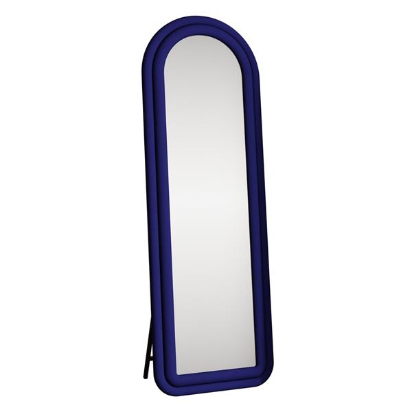 Specchio arco da terra blu 55x165 cm con cornice in velluto – Archer