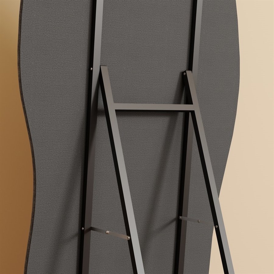 Specchio da parete con cornice profonda, Specchio da bagno ad angolo arrotondato, Appeso o appoggiato in orizzontale o verticale, Nero