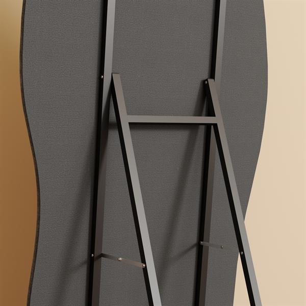 Specchio irregolare da terra o parete nero 55x165 cm con cornice in velluto - Kiwi