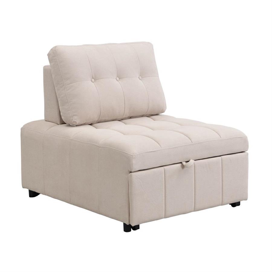 Poltrona letto singolo moderna in tessuto beige - Orleans