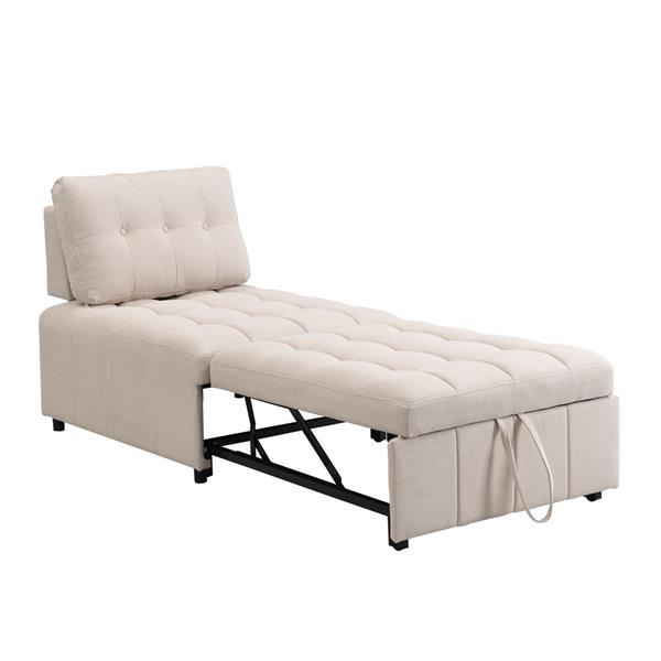 Poltrona letto singolo moderna in tessuto beige - Orleans