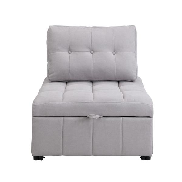 Poltrona letto singolo in tessuto grigio chiaro - Orleans