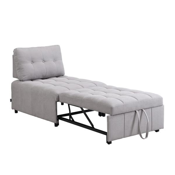 Poltrona letto singolo in tessuto grigio chiaro - Orleans
