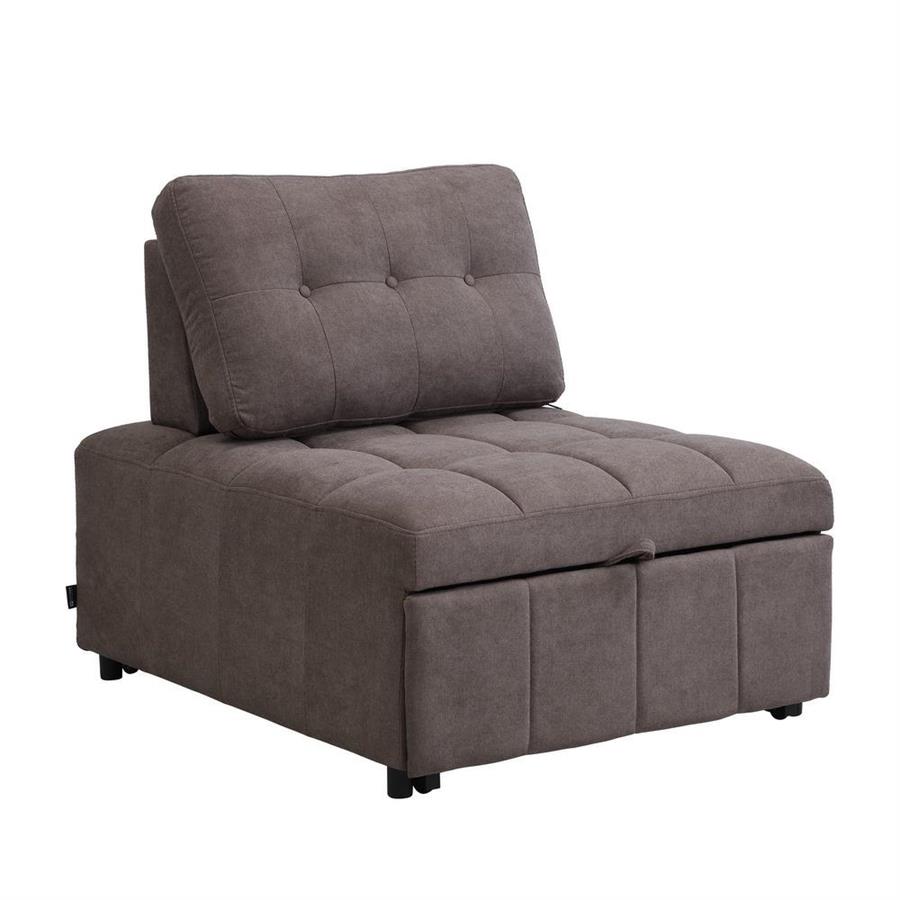 Poltrona letto singolo salvaspazio in tessuto marrone - Orleans