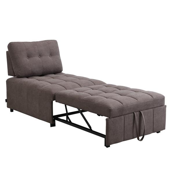 Poltrona letto singolo salvaspazio in tessuto marrone - Orleans