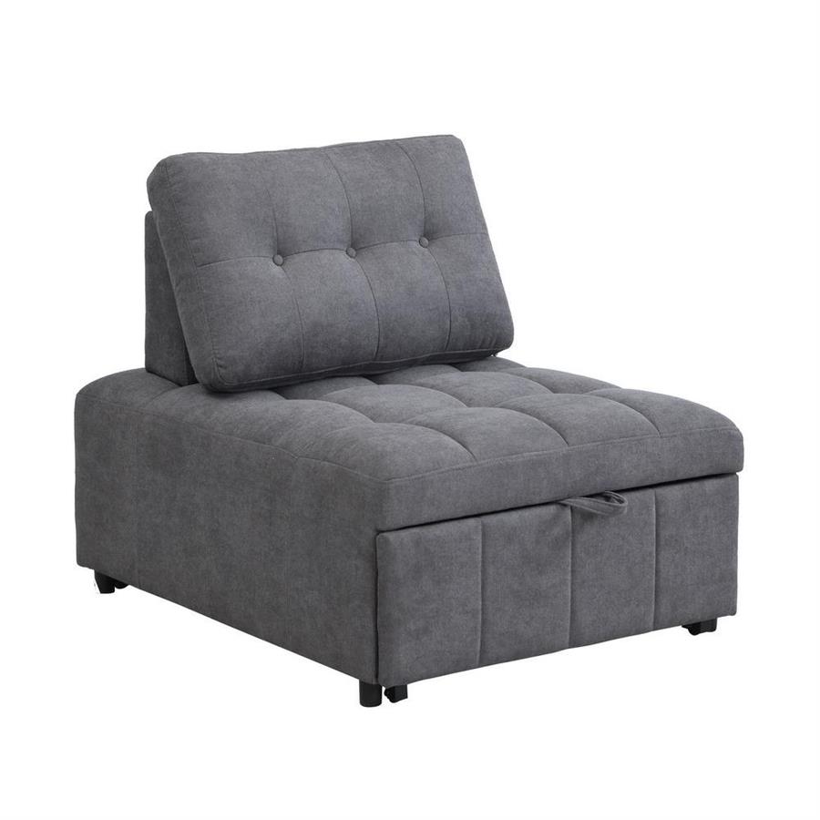 Poltrona letto singolo salvaspazio in tessuto grigio scuro - Orleans