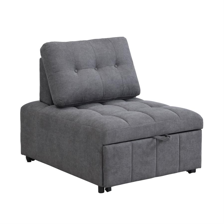 Poltrona letto singolo salvaspazio in tessuto grigio scuro - Orleans
