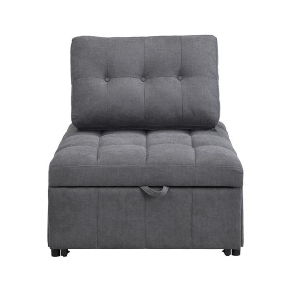 Poltrona letto singolo salvaspazio in tessuto grigio scuro - Orleans