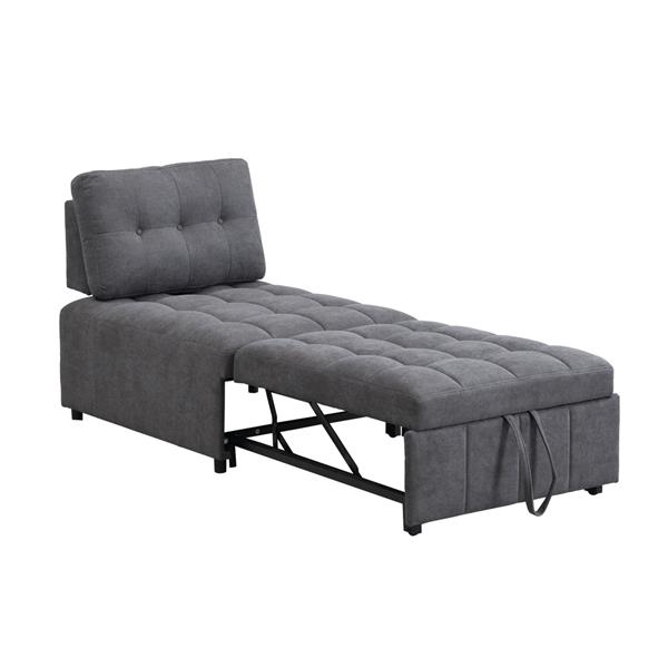 Poltrona letto singolo salvaspazio in tessuto grigio scuro - Orleans