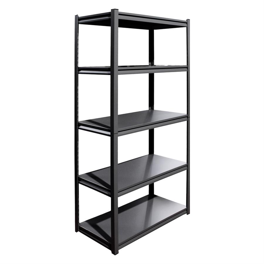 Scaffale in metallo nero 5 ripiani 91x41x183 cm – 175 kg