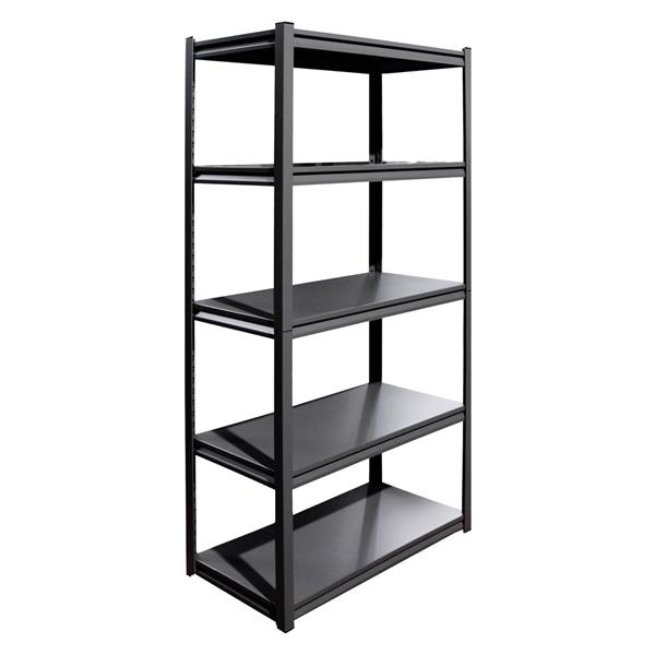 Scaffale in metallo nero 5 ripiani 91x41x183 cm – 175 kg