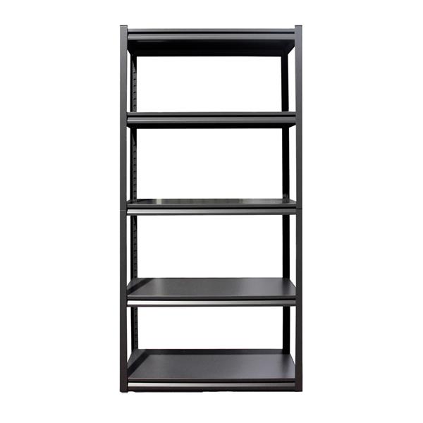 Scaffale in metallo nero 5 ripiani 91x41x183 cm – 175 kg