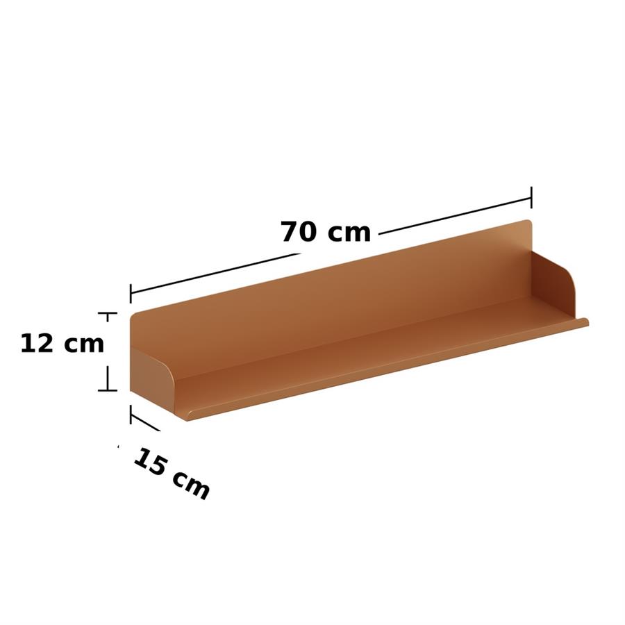 Mensola da parete in metallo 70x15x12cm mattone - Pop