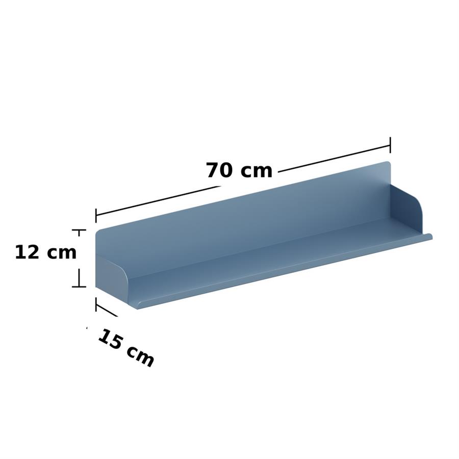 Mensola da parete in metallo 70x15x12cm blu ceruleo - Pop