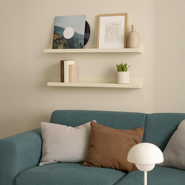 Mensola da muro in metallo 70x13x12cm avorio - Pop