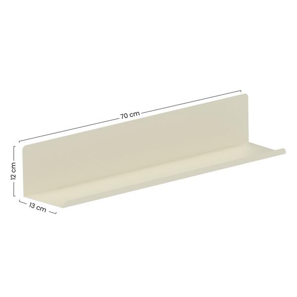 Mensola da muro in metallo 70x13x12cm avorio - Pop