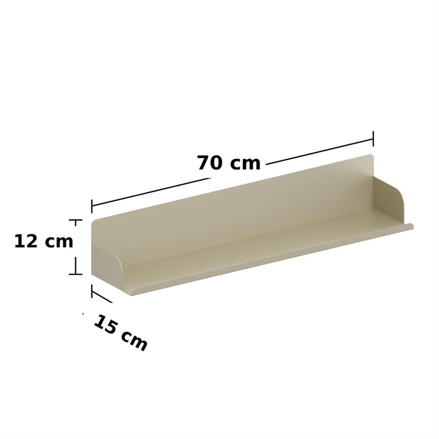 Mensola da muro in metallo 70x15x12cm avorio - Pop