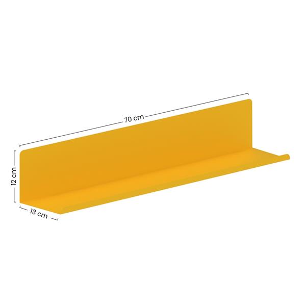 Mensola in metallo da muro 70x13x12cm senape - Pop