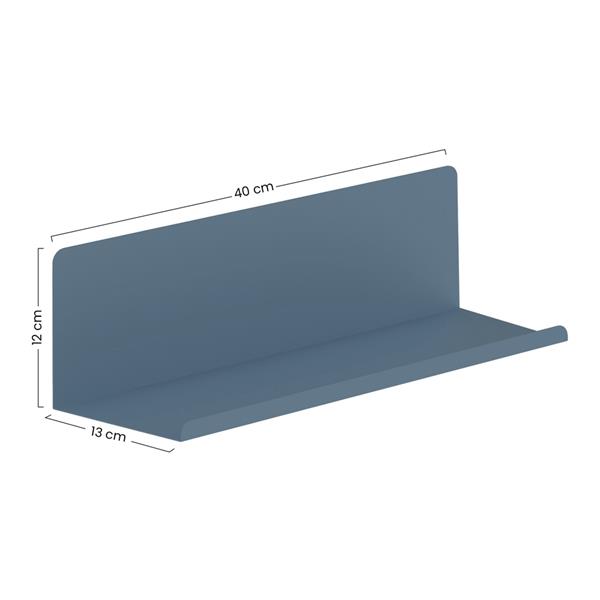Mensola da parete in acciaio 40x13x12 cm blu ceruleo - Pop