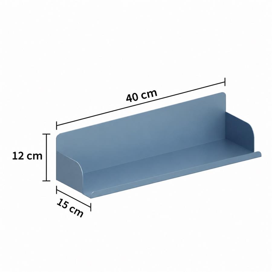 Mensola da parete in acciaio 40x15x12 cm blu ceruleo - Pop