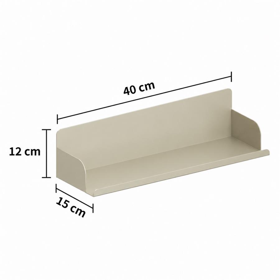 Mensola da muro in acciaio 40x15x12 cm avorio - Pop