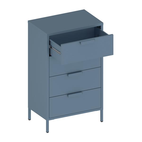 Cassettiera in metallo 4 cassetti 60x38x101 cm blu - Pop