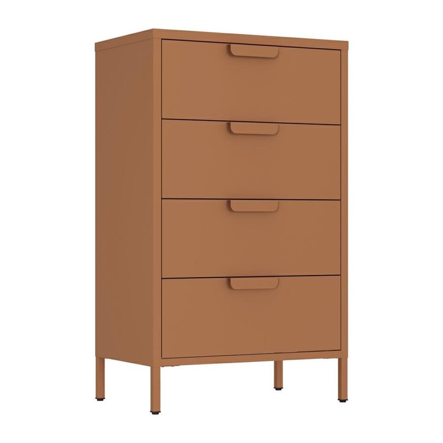 Cassettiera in metallo 4 cassetti 60x38x101 cm mattone - Pop