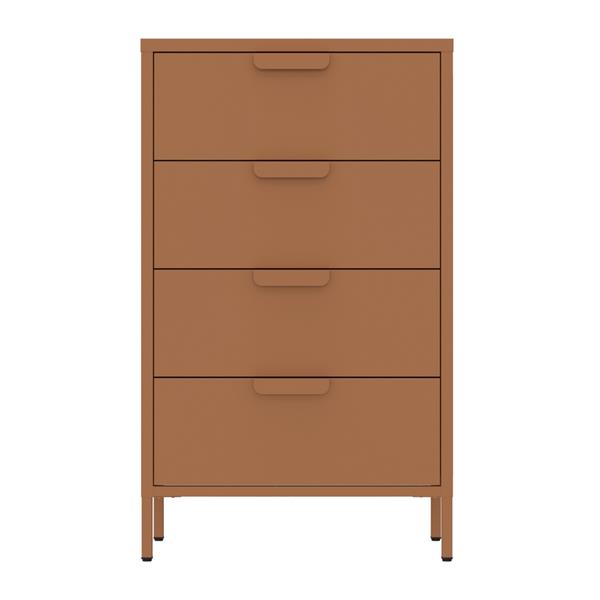 Cassettiera in metallo 4 cassetti 60x38x101 cm mattone - Pop