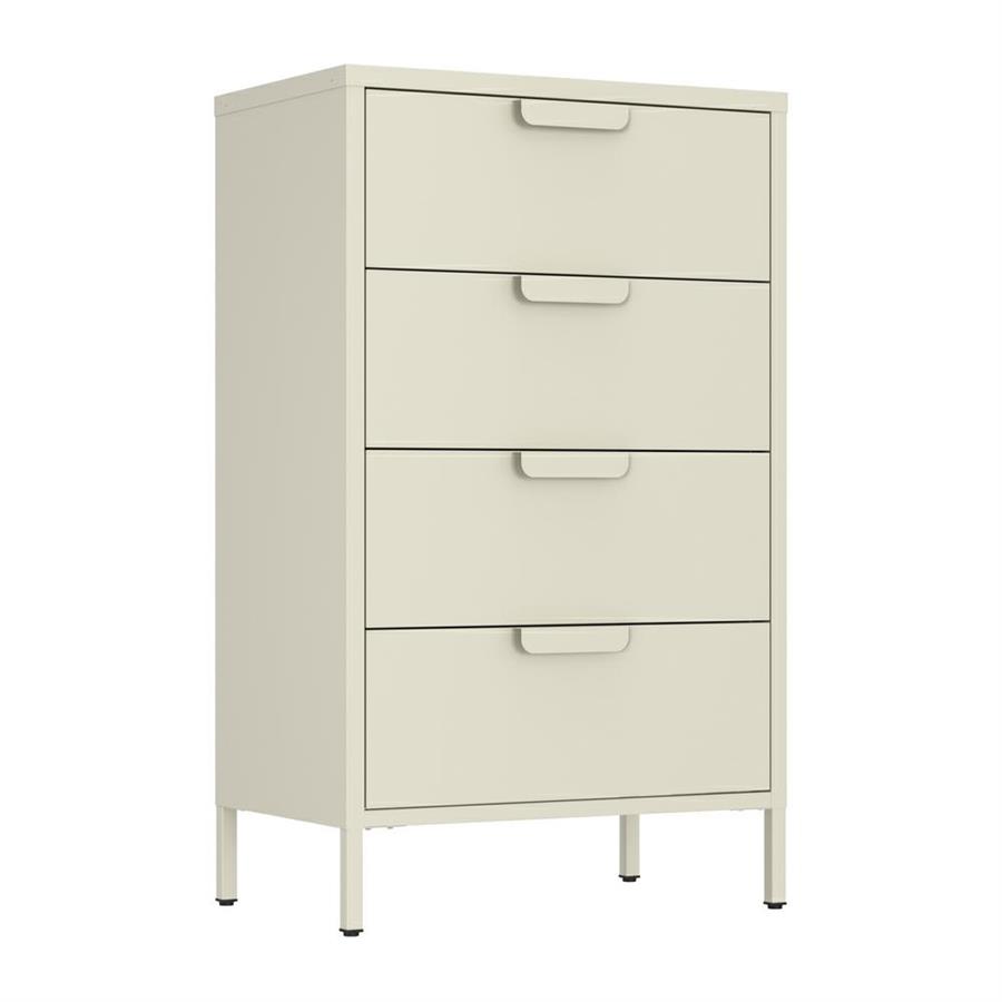 Cassettiera ufficio in metallo 4 cassetti 60x38x101 cm avorio - Pop