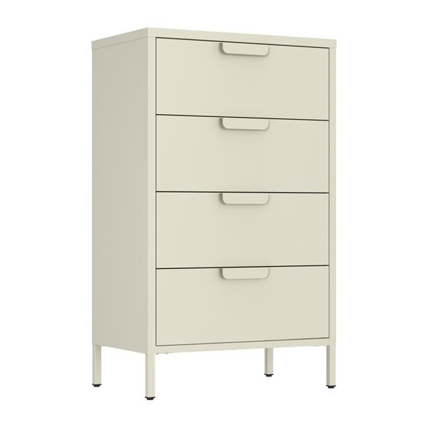 Cassettiera ufficio in metallo 4 cassetti 60x38x101 cm avorio - Pop