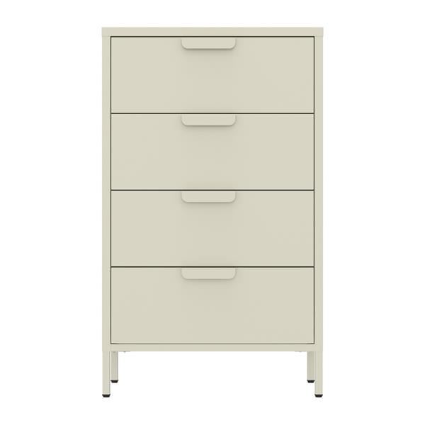 Cassettiera ufficio in metallo 4 cassetti 60x38x101 cm avorio - Pop