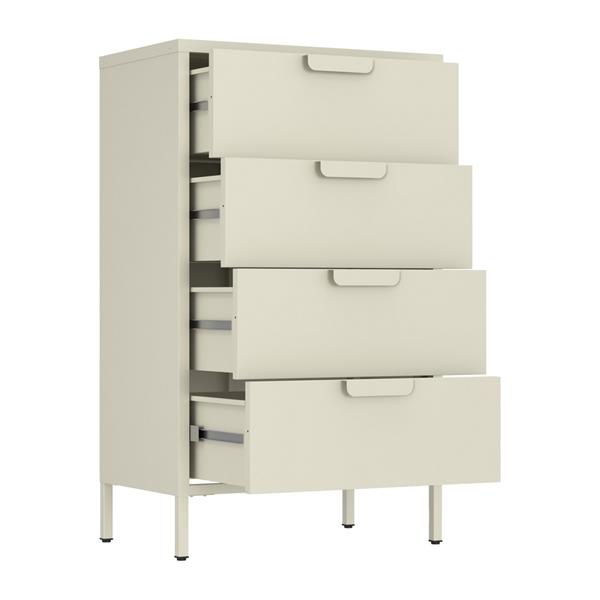 Cassettiera ufficio in metallo 4 cassetti 60x38x101 cm avorio - Pop