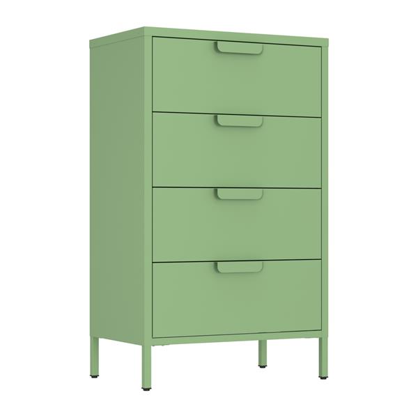 Cassettiera in metallo 4 cassetti 60x38x101 cm verde salvia - Pop