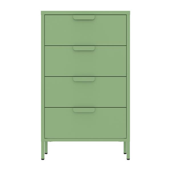 Cassettiera in metallo 4 cassetti 60x38x101 cm verde salvia - Pop