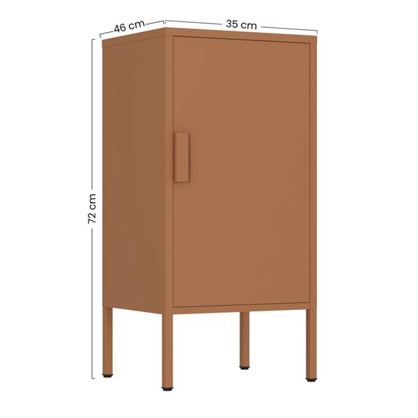 Armadietto basso in metallo 1 anta 35x46x72cm mattone - Pop